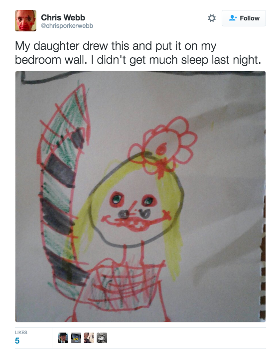 Or maybe their drawings are on the creepier-side, like whatever this is.