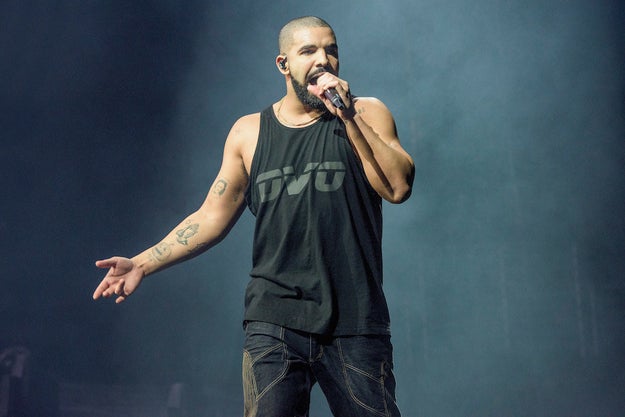 Seen here is a photo of Drake performing on September 2nd in New Orleans. Notice anything?