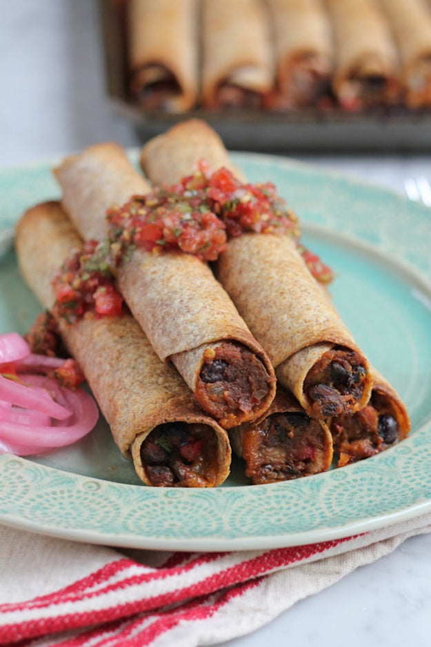 Baked Black Bean Taquitos