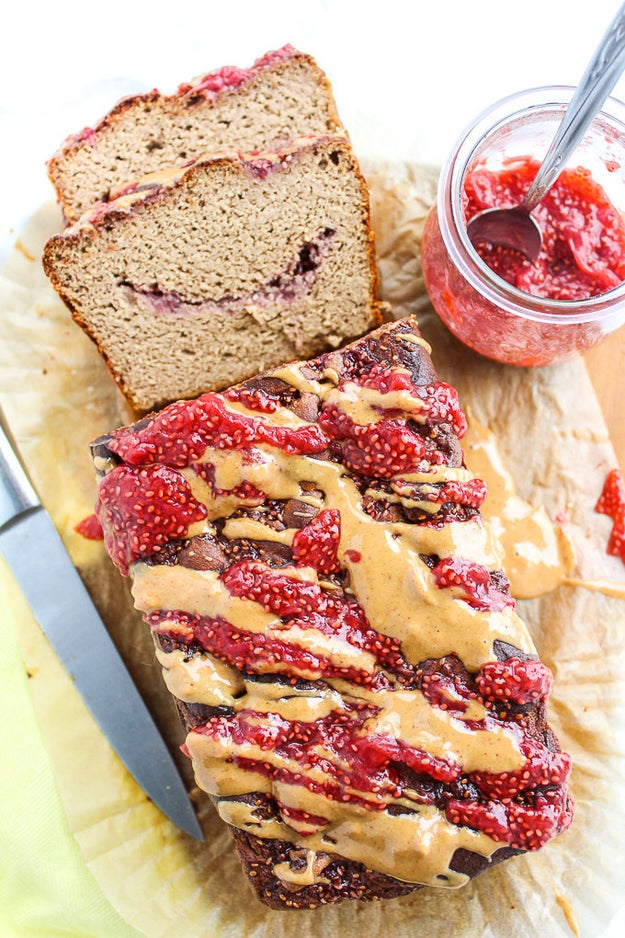 Peanut Butter and Jelly Banana Bread