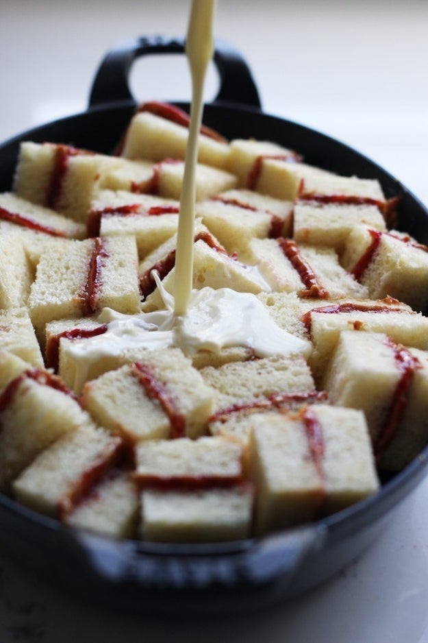 Peanut Butter and Jelly Bread Pudding