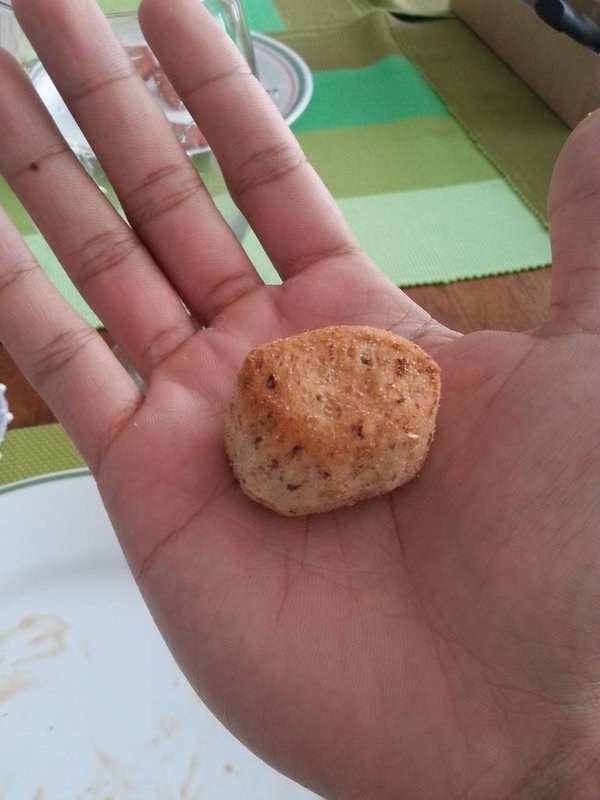 And this bite-sized bit of a joke disguised as a pandesal.