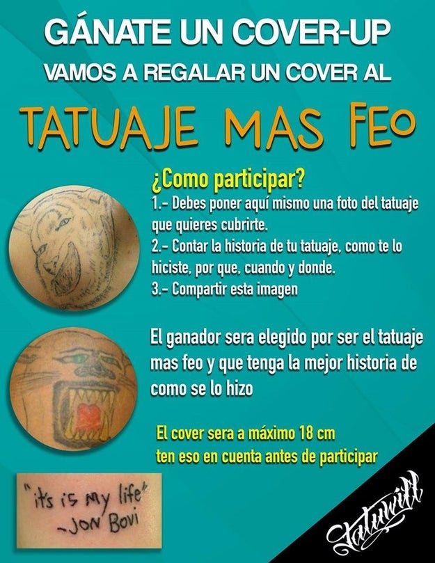 Un estudio de tatuajes en Mérida, Yucatán, publicó este concurso en su página de Facebook.