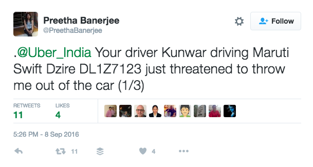 Banerjee told BuzzFeed she was travelling without any cash on her, and hence didn't want to get off immediately. "Also, I didn't want to give in to his whims," she added, "and I felt I can do better than just getting off because he threatened me to even though I have paid the entire fare."