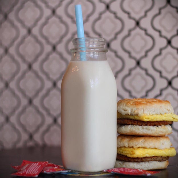 This Honey Nut Cheerio &amp; Bourbon Cereal Milk + Mcdonald's Sausage Egg Biscuits: