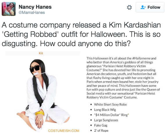 Kim Kardashian Robbery Costume Is Making Everybody Mad