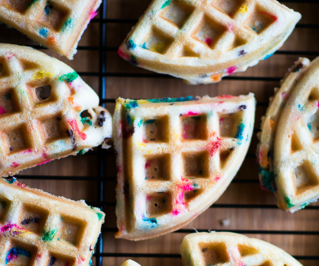 Cake Batter Birthday Waffles