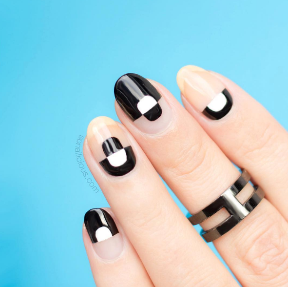If you need more balance, try a more mod look with some white polish to even things out.