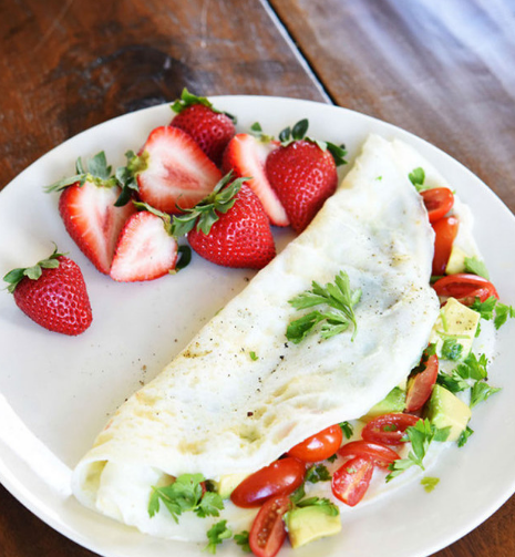 Tomato and Avocado Egg White Omelette