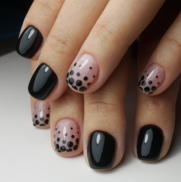 And don't worry about whether your nails are long enough to pull it off. Black polish works on short nails, too.