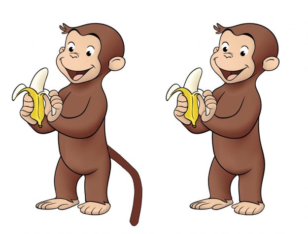 Curious George never had a tail.