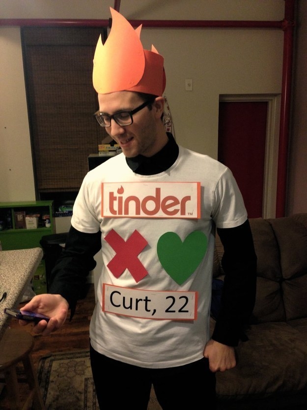 Maybe you went as your Tinder profile, and all you needed was construction paper and a printer.