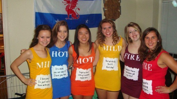 Maybe all of your friends were desperate for costume ideas too, so you decided to team up to be the Taco Bell hot sauces.