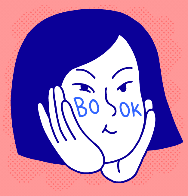 You’ll need: a black marker or a black eyeliner penInstructions:-Write “BO” on your right cheek and “OK” on your left cheek