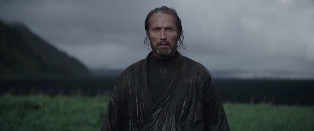 And we get our first proper look at Mads Mikkelsen's character, Galen Erso, the father of Felicity Jones' lead character Jyn Erso...