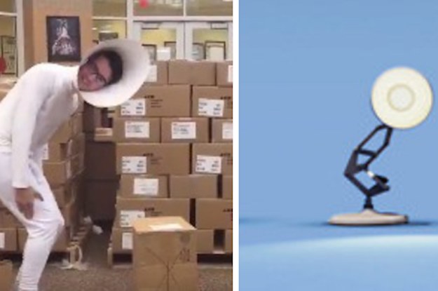 This Kid Dressed Up As The Pixar Lamp And It Is Hilariously Accurate.
