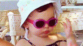And it's always from behind really cute sunglasses.