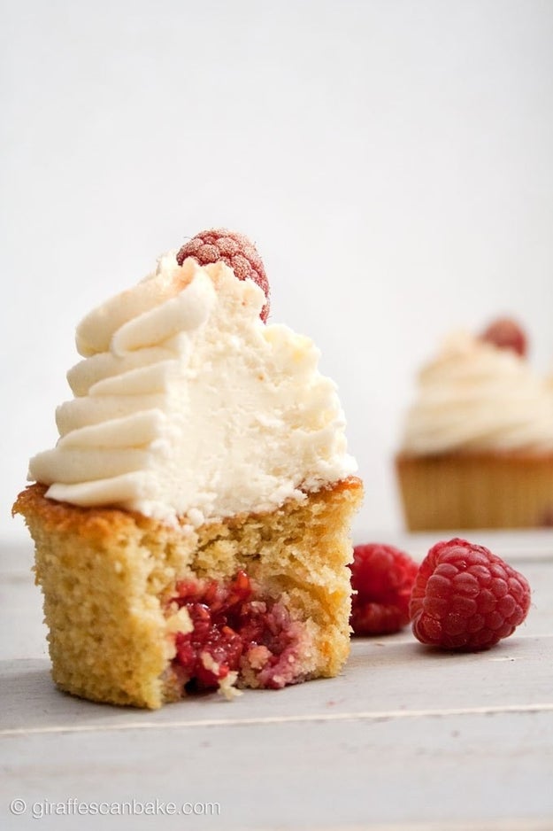 Orange and Raspberry Cupcakes with Prosecco Frosting