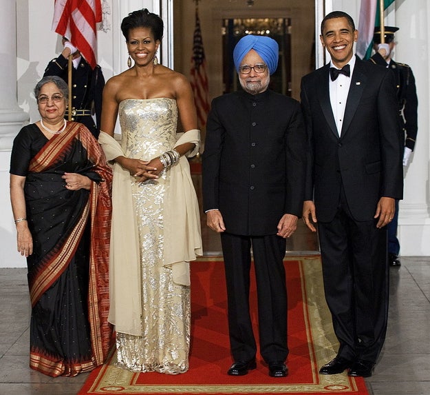 In Naeem Khan at the 2009 state dinner in honor of Indian Prime Minister Manmohan Singh.