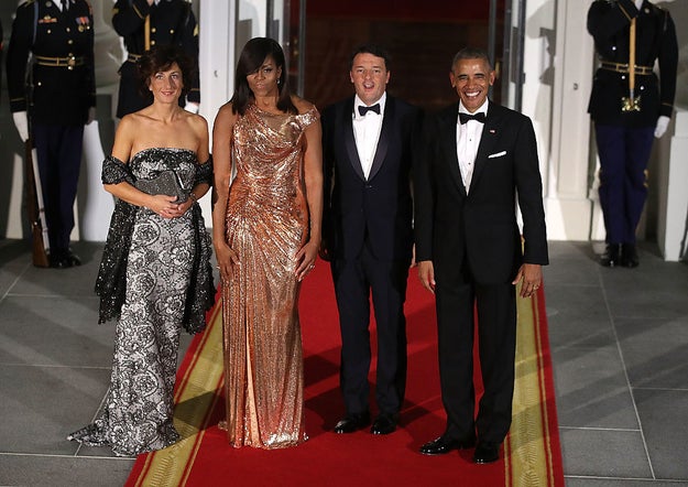 Michelle Obama looked gorgeous in a gown by Versace. But this should come as no surprise, since she's looked pretty much perfect at every state dinner for the past eight years.