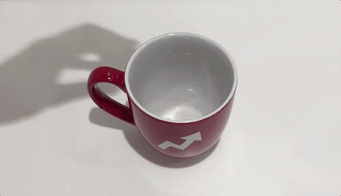 マグカップでもできるよ。