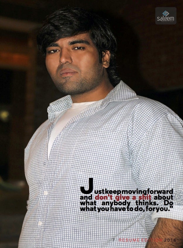 It's full of really fierce photos of Saleem and some really good quotes. Like this one: "Just keep moving forward and don't give a shit about what anybody thinks. Do what you have to do, for you."