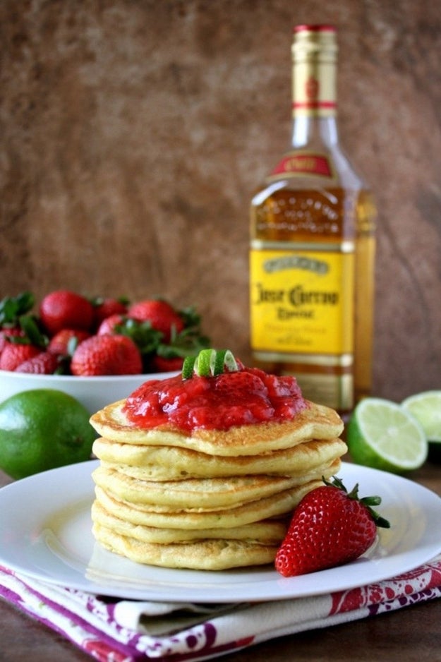 Strawberry Lime Margarita Pancakes