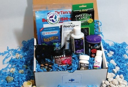 My Aquarium Box is the first-ever subscription box made for freshwater and saltwater aquarium hobbyists. Discover the latest and greatest foods, tools, gadgets, supplements and decor delivered straight to your door once a month. Subscriptions are $24.99 (freshwater box) or $29.99 (saltwater box) including shipping, and you can cancel at any time.
