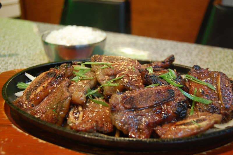 What is it? Marinated short ribsGalbi is how most people come to know Korean food (other than through Kimchi). The pear-soy marinade it&#x27;s slathered with is super sweet, slightly salty, and always addictive. Recipe here.