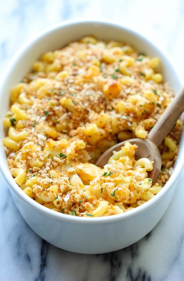 Use a combination of cauliflower and macaroni for a lighter (but still delicious) mac and cheese.