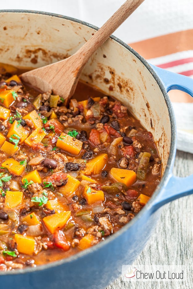 Kick up your chili with some butternut squash.