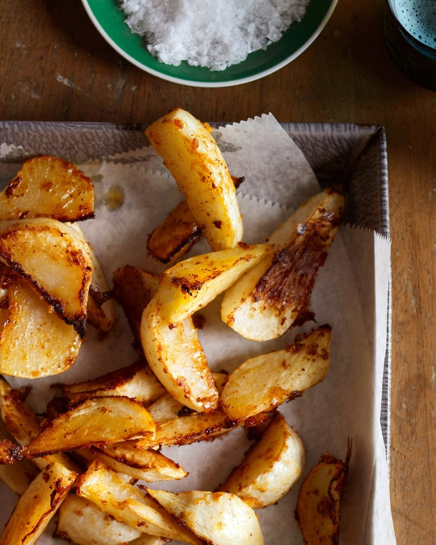 Instead of potato wedges or fries, try these turnip wedges for a fun weeknight side dish.
