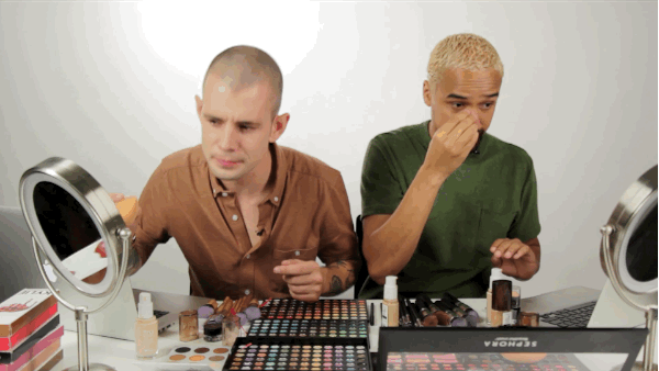 Zack started out overly confident by his beauty blending skills.