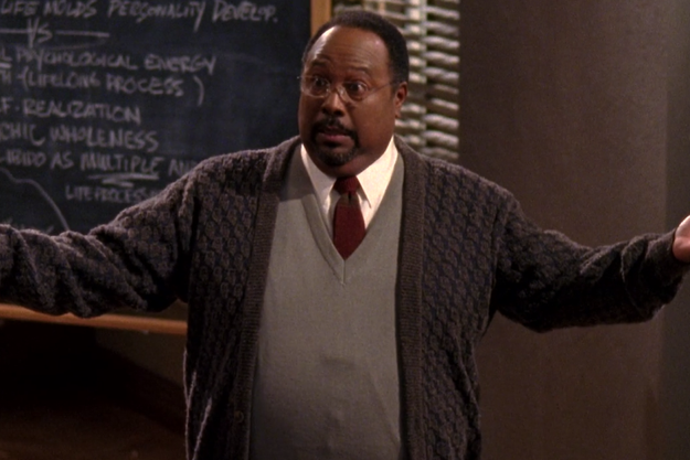 After years of serving as the show's dialogue coach, George Bell was cast as Professor Bell at the last minute.