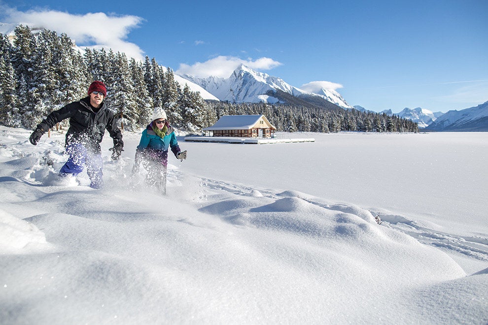 Explore Maligne Lake and try winter camping.