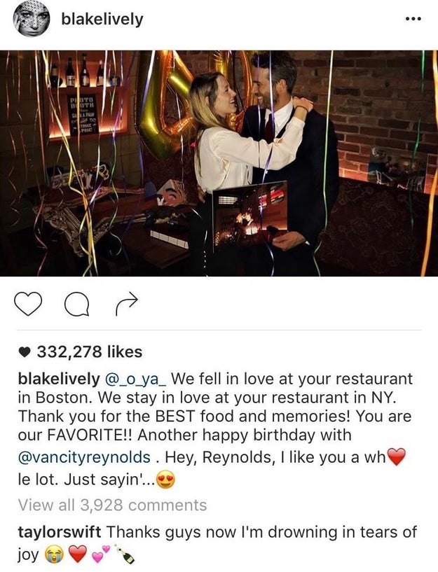 Taylor Swift komentar dalam foto Blake Lively, [Buzzfeed/ Instagram]