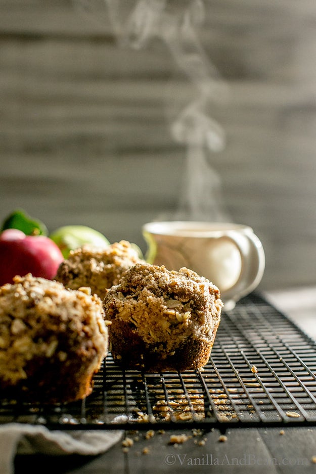 Apple Gingerbread Oat Muffins