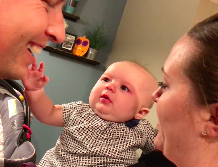 This Baby Looked So Adorably Betrayed After Watching Her Parents Kiss