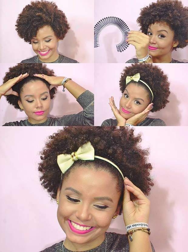Ou pode prender o cabelo para trás com grampos antes de usar a tiara. Tem mais truques para cabelo afro aqui.