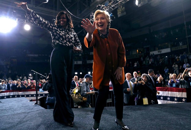 Michelle Obama And Hillary Clinton Ask Voters To Think Like A First Lady