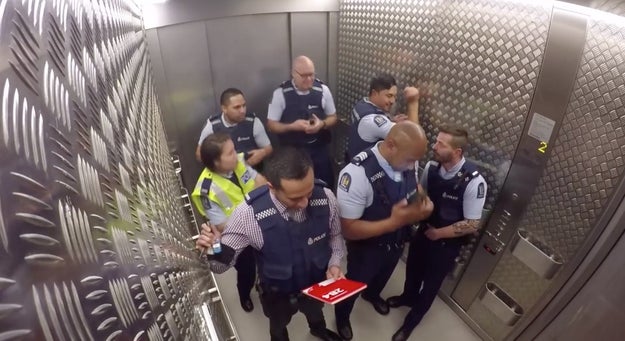 Next we were graced with their elevator singing.