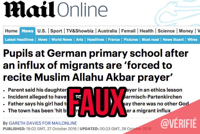 L'école en question se situe en Bavière, dans la commune de Garmisch-Partenkirchen, déjà visée par des fausses informations sur les migrants.