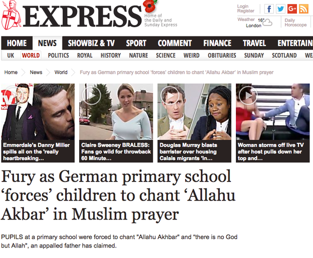 This week, some international news outlets reported that children at a school in Bavaria had been "forced" to chant "Allahu Akhbar" and "there is no God but Allah" as part of a prayer.