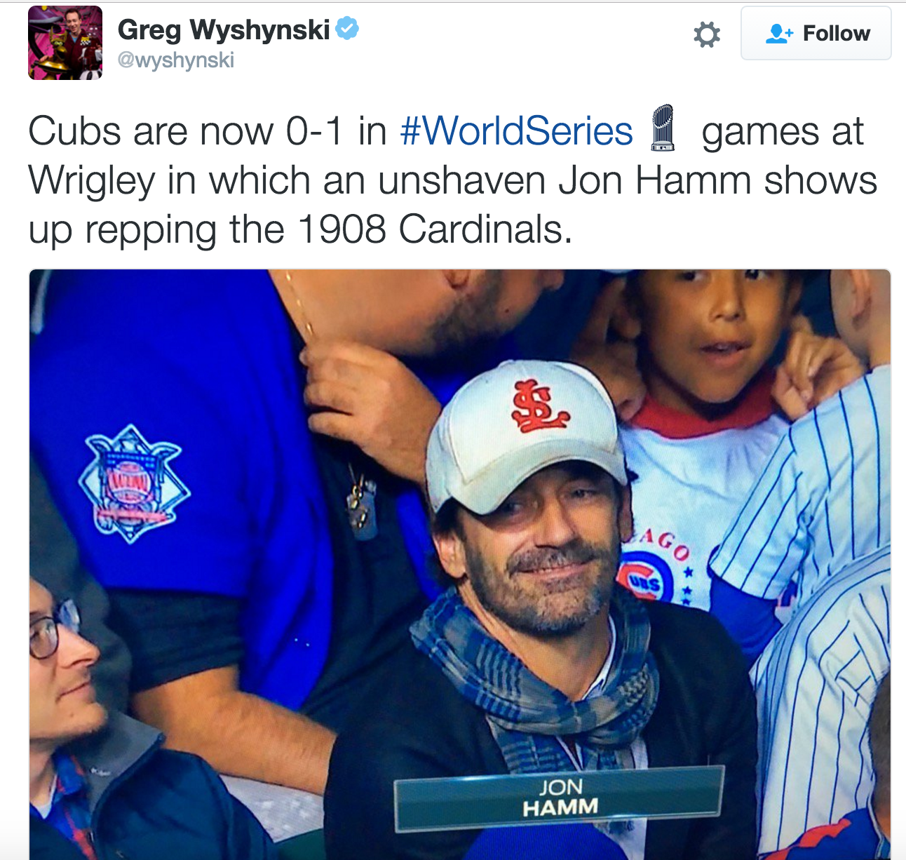 Actor Jon Hamm honored to get Cardinals bobblehead