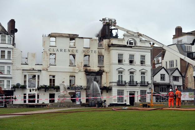 A massive fire in Exeter has destroyed one of England's oldest hotels.