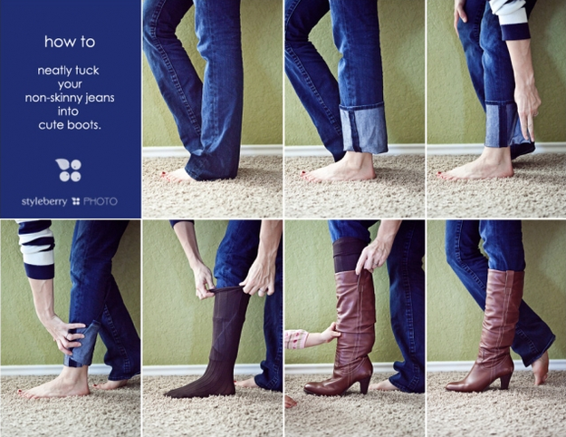 We all love hacks and tips that make life easier - like this trick for neatly tucking in your jeans into boots.