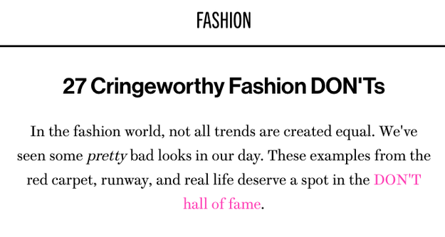 According to magazines, TV shows, and acquaintances, there are so many things we're not supposed to put on our bodies.