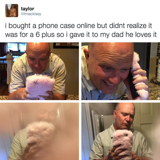 When this dad received a new phone case.