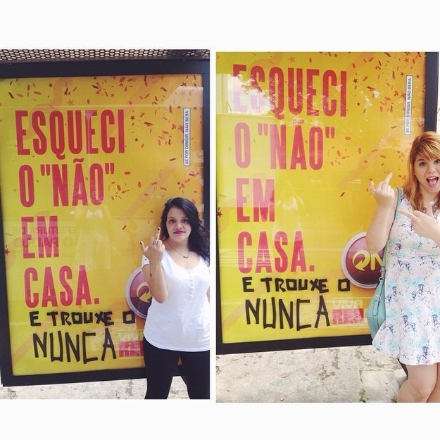 Campanhas de cerveja são clichês quando se fala em objetificação de mulheres - a premissa de que mulheres em trajes mínimos com uma lata ajudam a vender mais é um estudo de caso.Mas a campanha "Esqueci o 'não' em casa", da Skol e divulgada à época do Carnaval de 2015, conseguiu ir além do bizarro. Basta dizer que o teor equivocado da peça "passava um pano" no comportamento misógino e abusivo de homens com as "minas", como se o "não" - leia-se livre arbítrio - delas não contasse. No mesmo período, a publicitária Pri Ferrari e a jornalista Mila Alves levaram o caso às redes sociais e mostraram o lado pavoroso do anúncio. Resultado: a Ambev, detentora da marca, desculpou-se pelo vacilo e publicou outros cartazes bem menos agressivos e com a premissa "Neste carnaval, respeite".