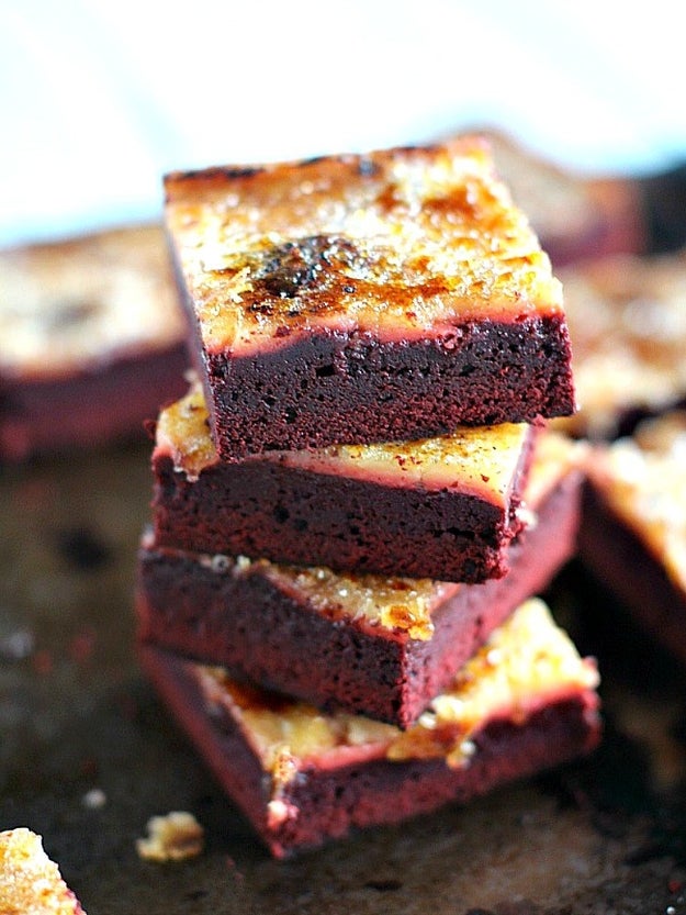 Red Velvet Creme Brûlée Brownies